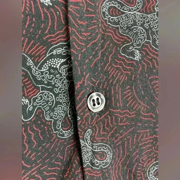 JUST CAVALLI Overprinted Tiger long sleeve button up shirt size 50 - Picture 10 of 11